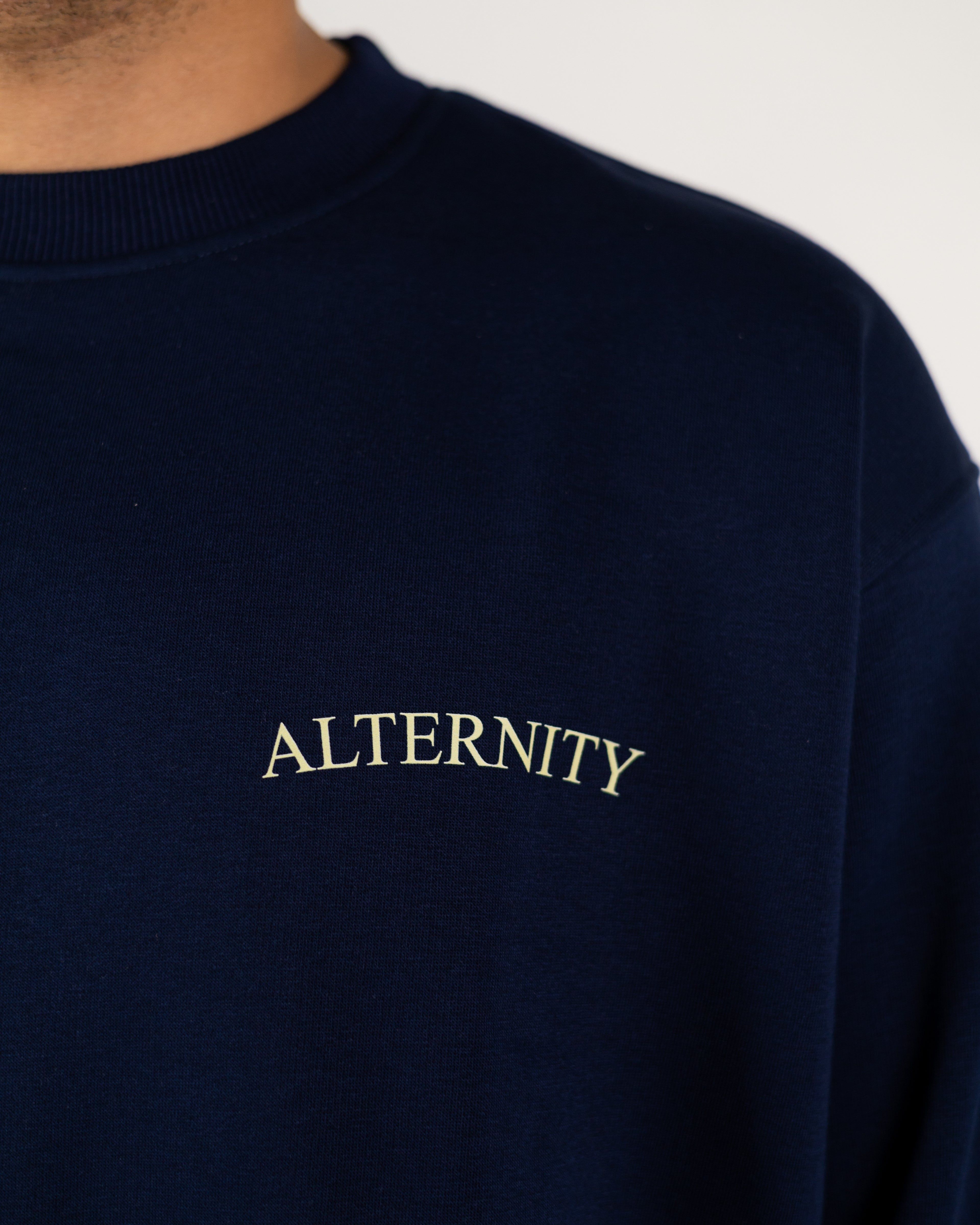 Oversized Obsidian Navy Layered Crewneck